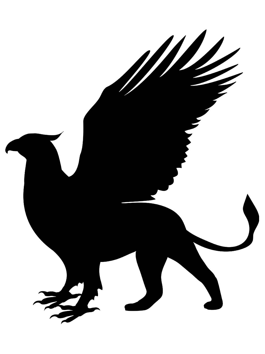 Грифон на черном фоне