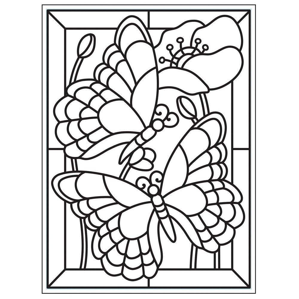 Детский витраж для раскрашивания
