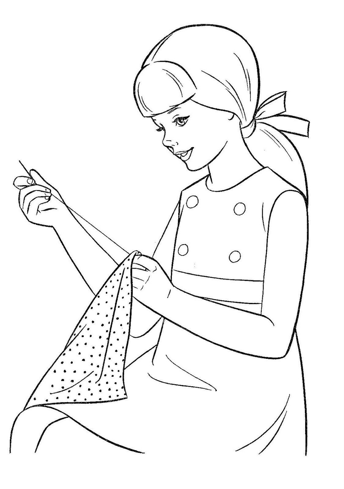 Швея раскраска для детей