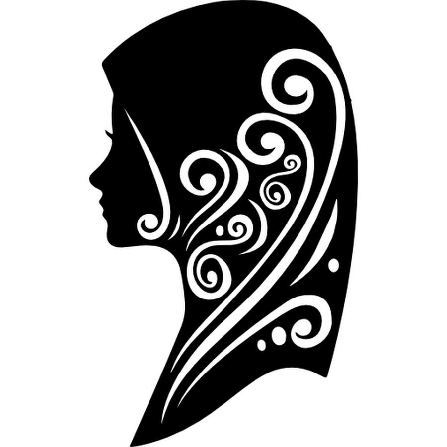 Силуэт девушки в платке