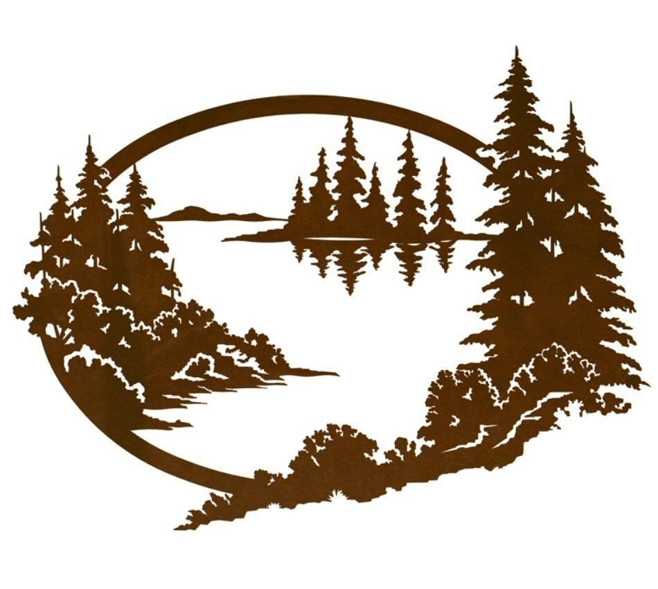 Силуэты гор и лесов