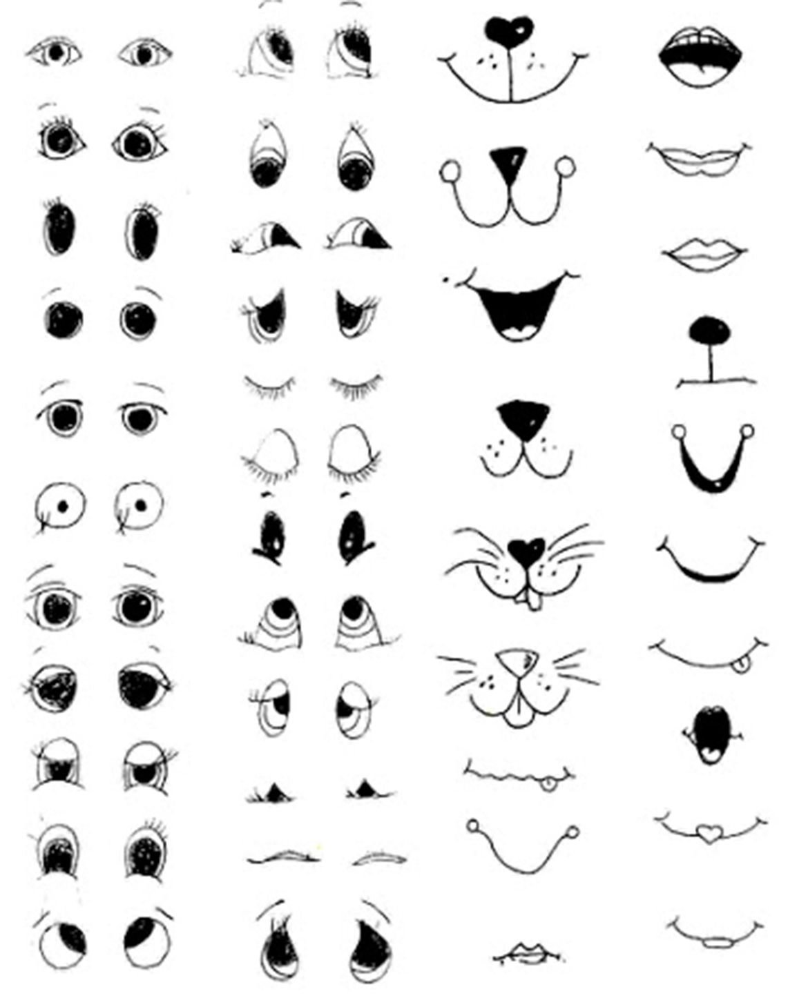 Глазки и рот для поделок