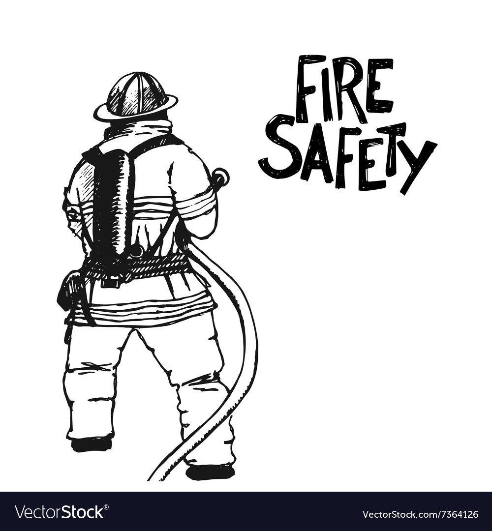 Силуэт пожарного