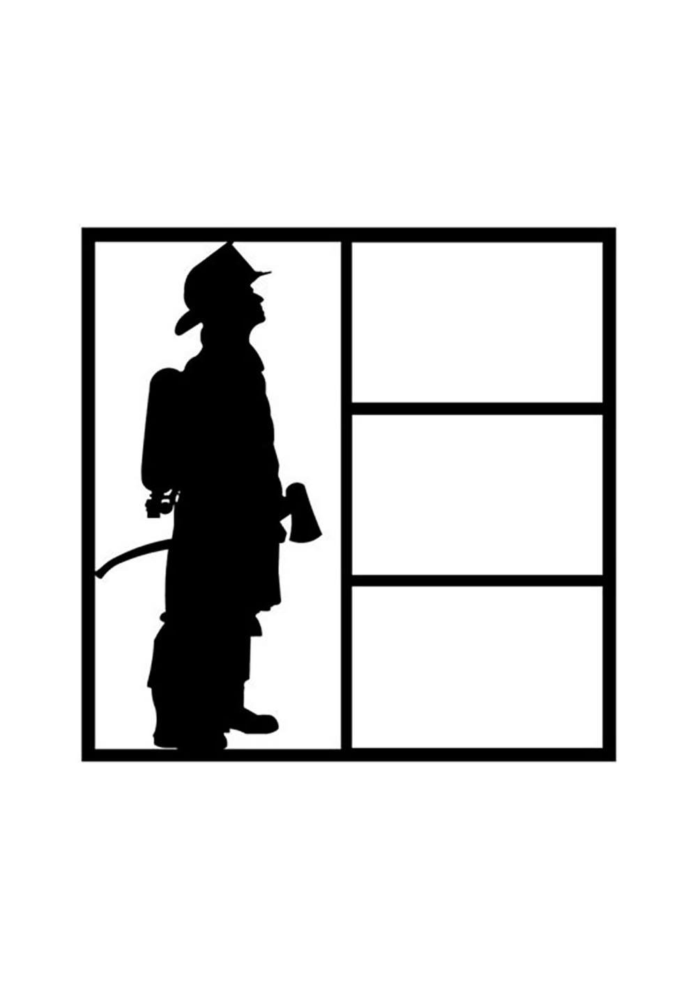 Силуэт пожарного