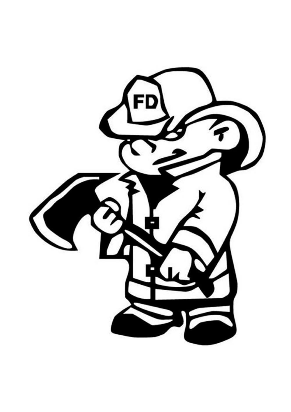 Силуэт пожарника