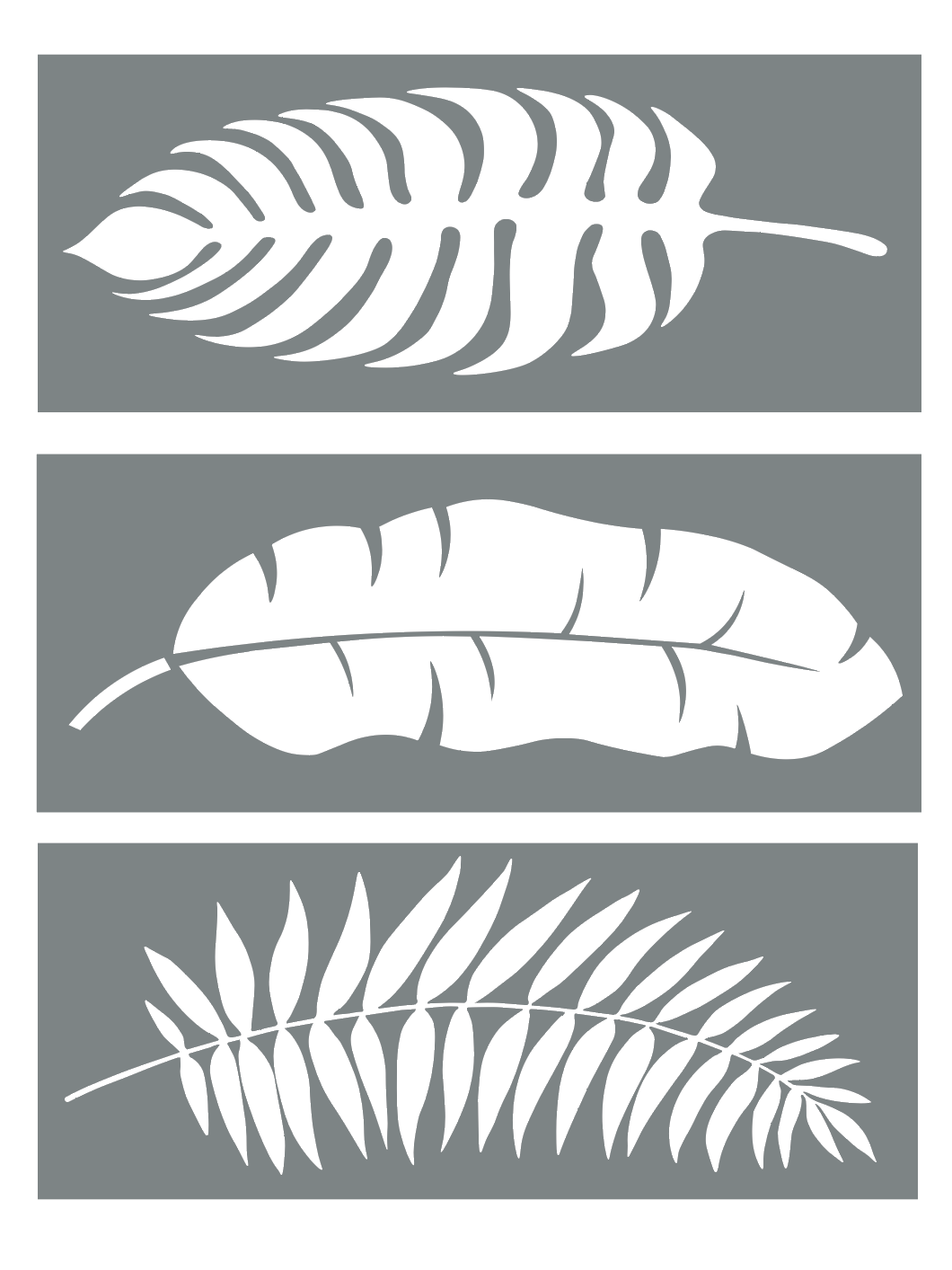 Тропические листья трафарет