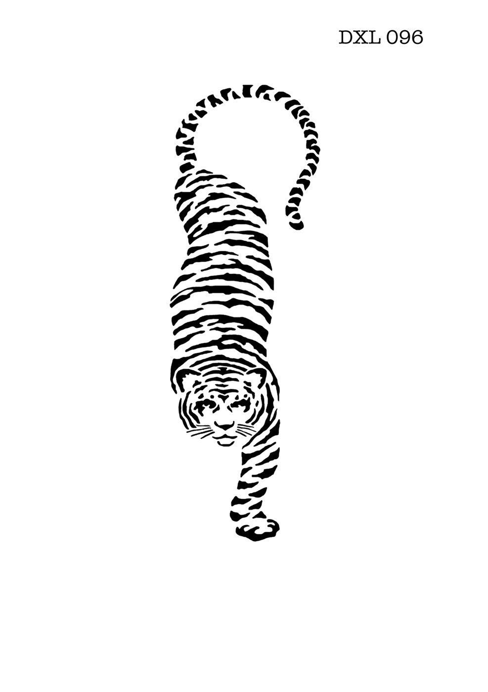 Цифра 2 трафарет тигр