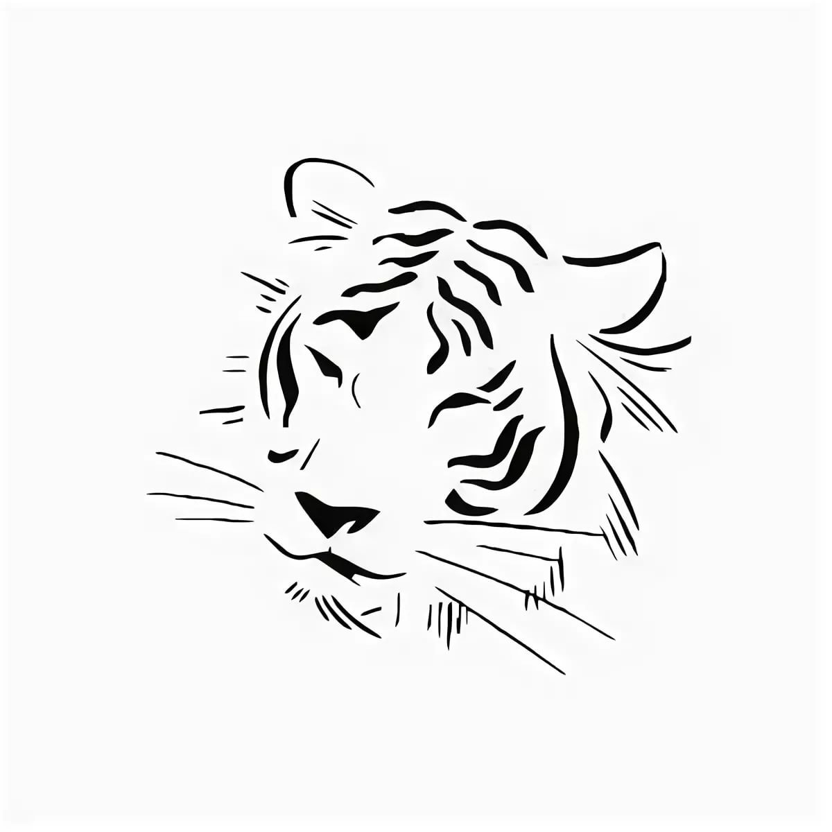 Трафарет тигра для вырезания на окно