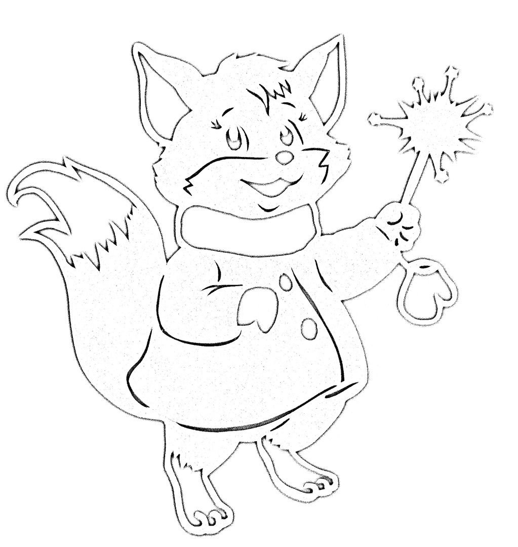 Новогодние трафареты для вырезания Снеговик