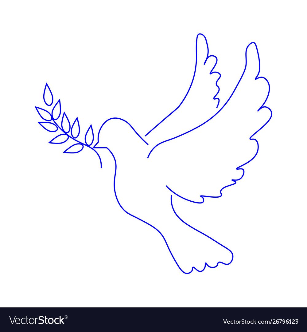 Векторный голубь с веточкой
