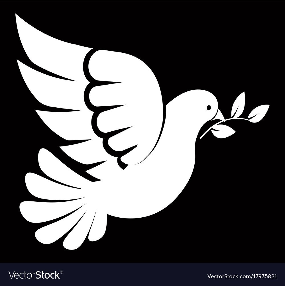 Голубь мира с веточкой в клюве