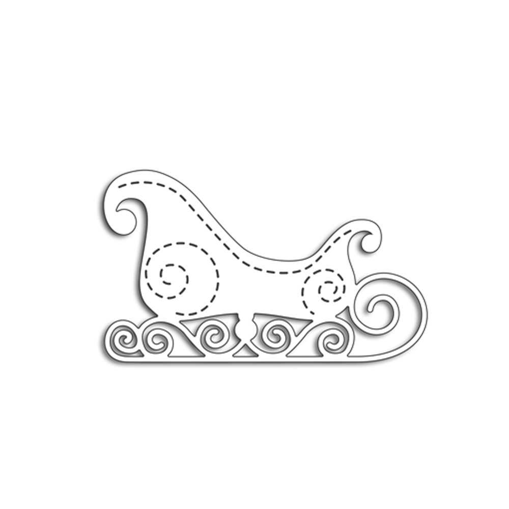 Сани Деда Мороза трафарет