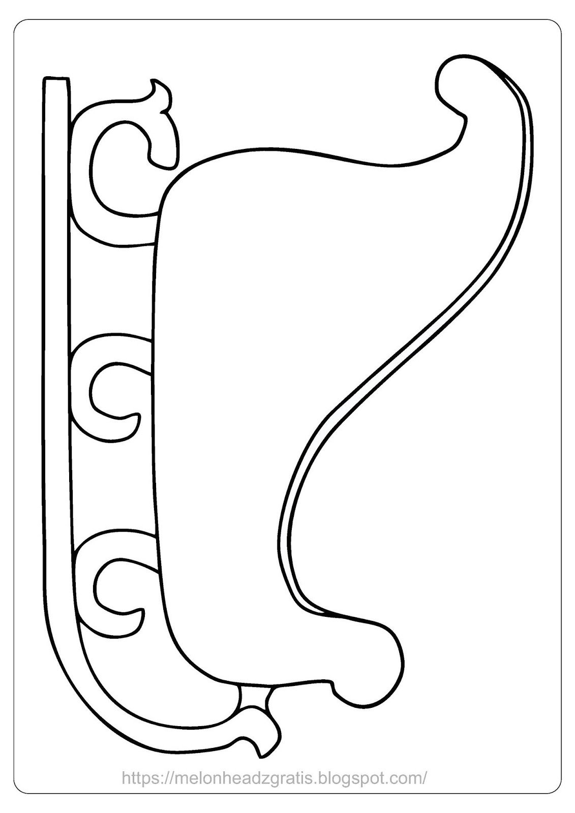 Сани трафарет новогодний