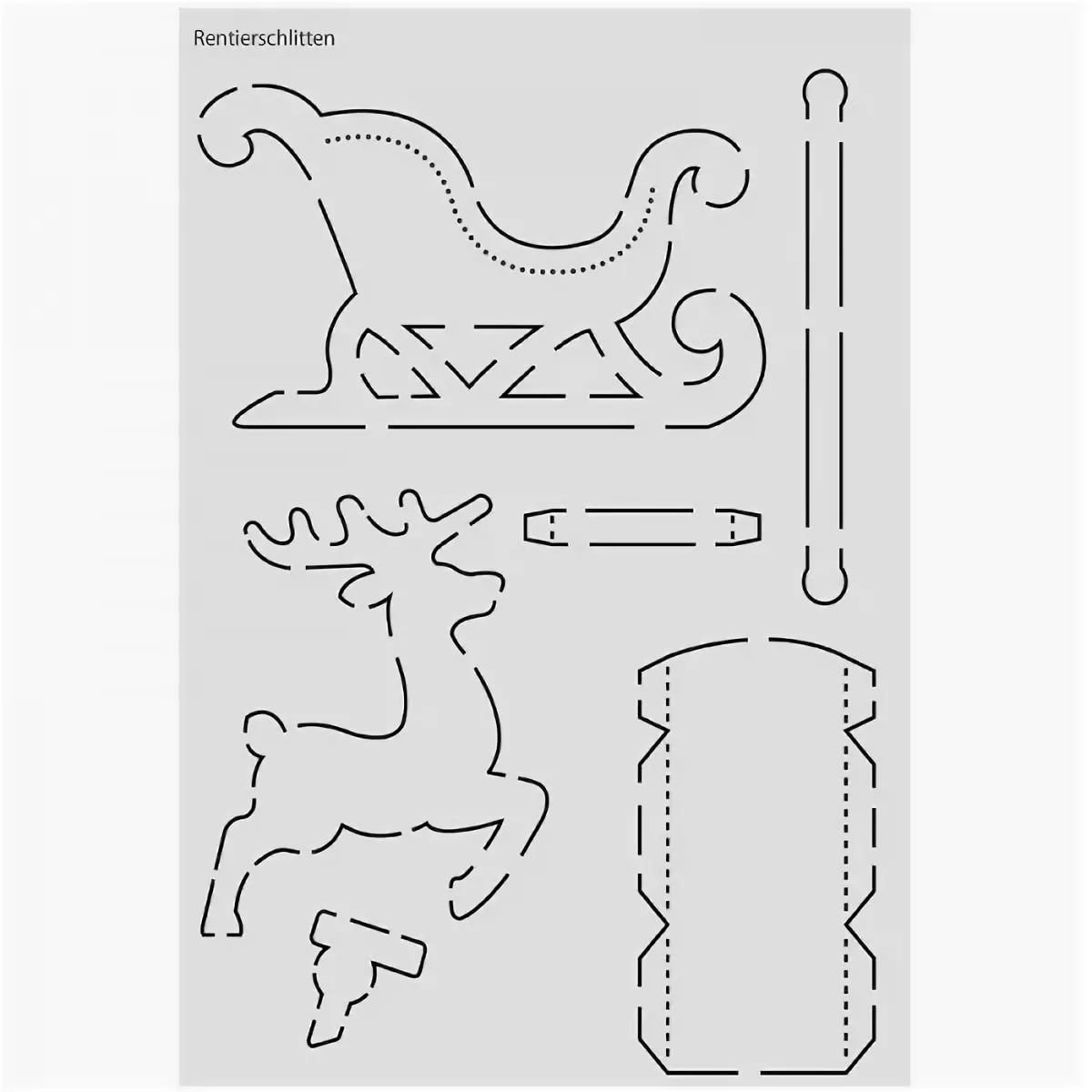 Сани пряник трафарет