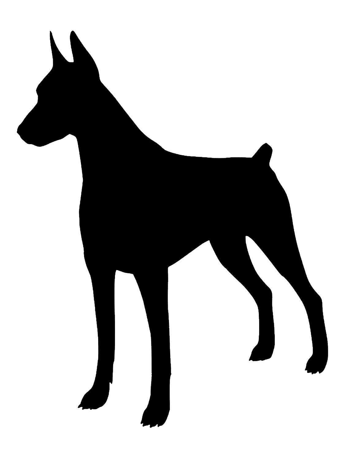 Доберман черно белый эскиз