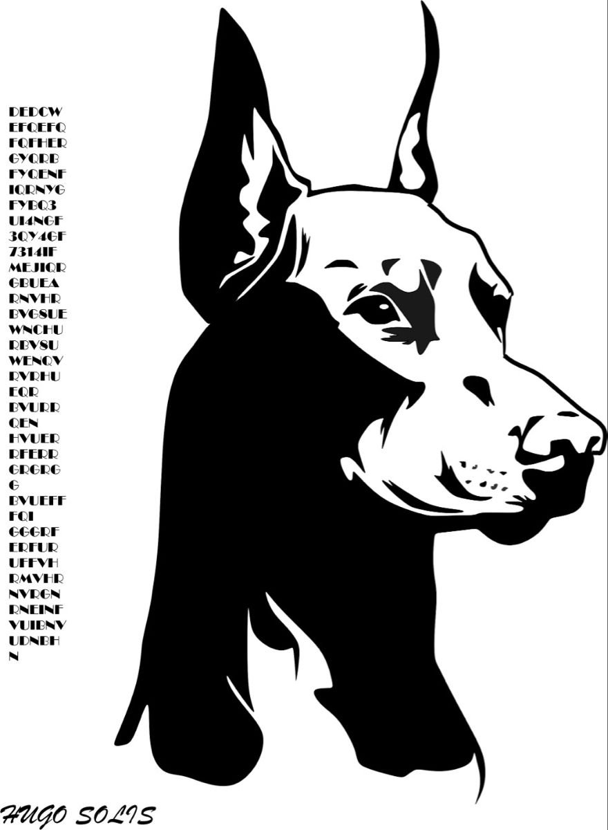 Трафарет добермана