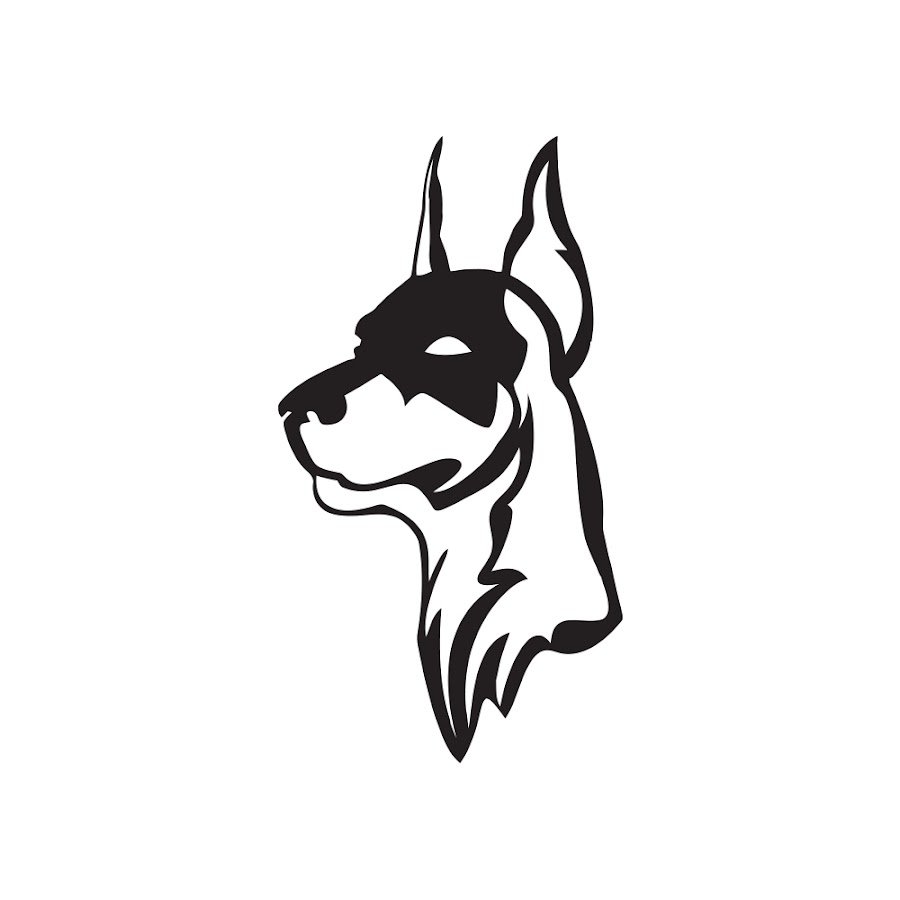 Доберман черно белый