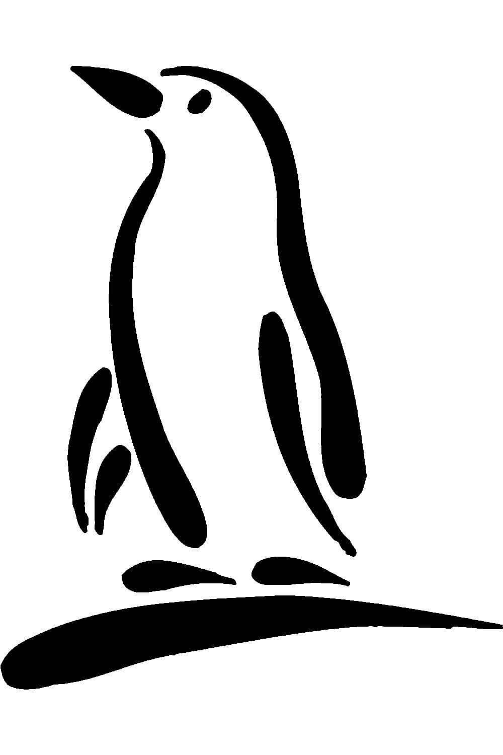 Пингвин вектор чб