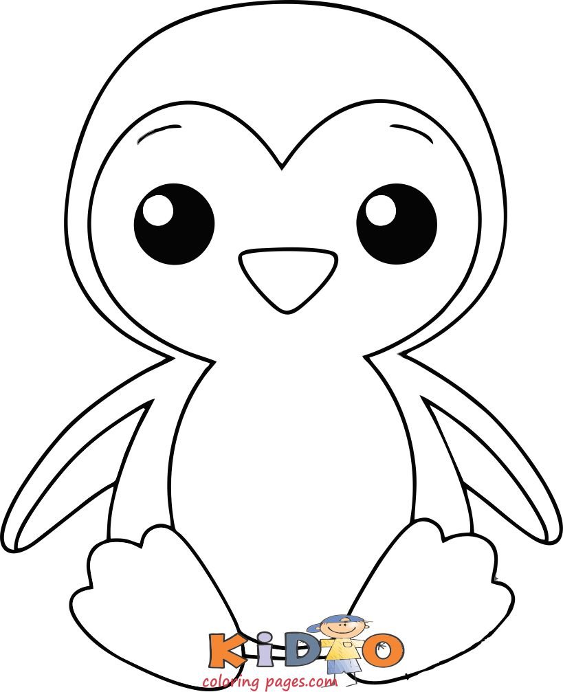 Пингвин трафарет для вырезания