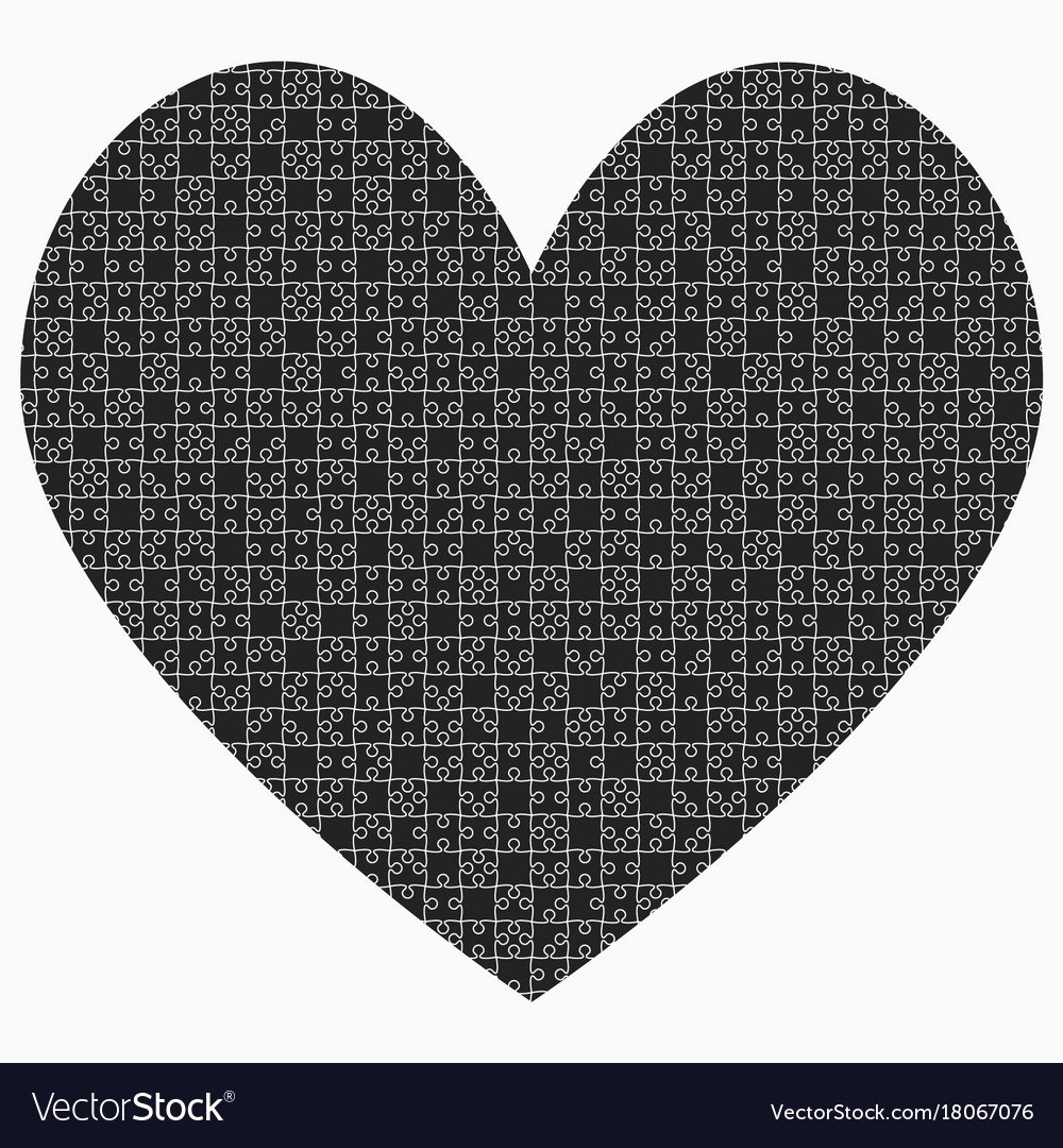 Раскраска сердце пазл