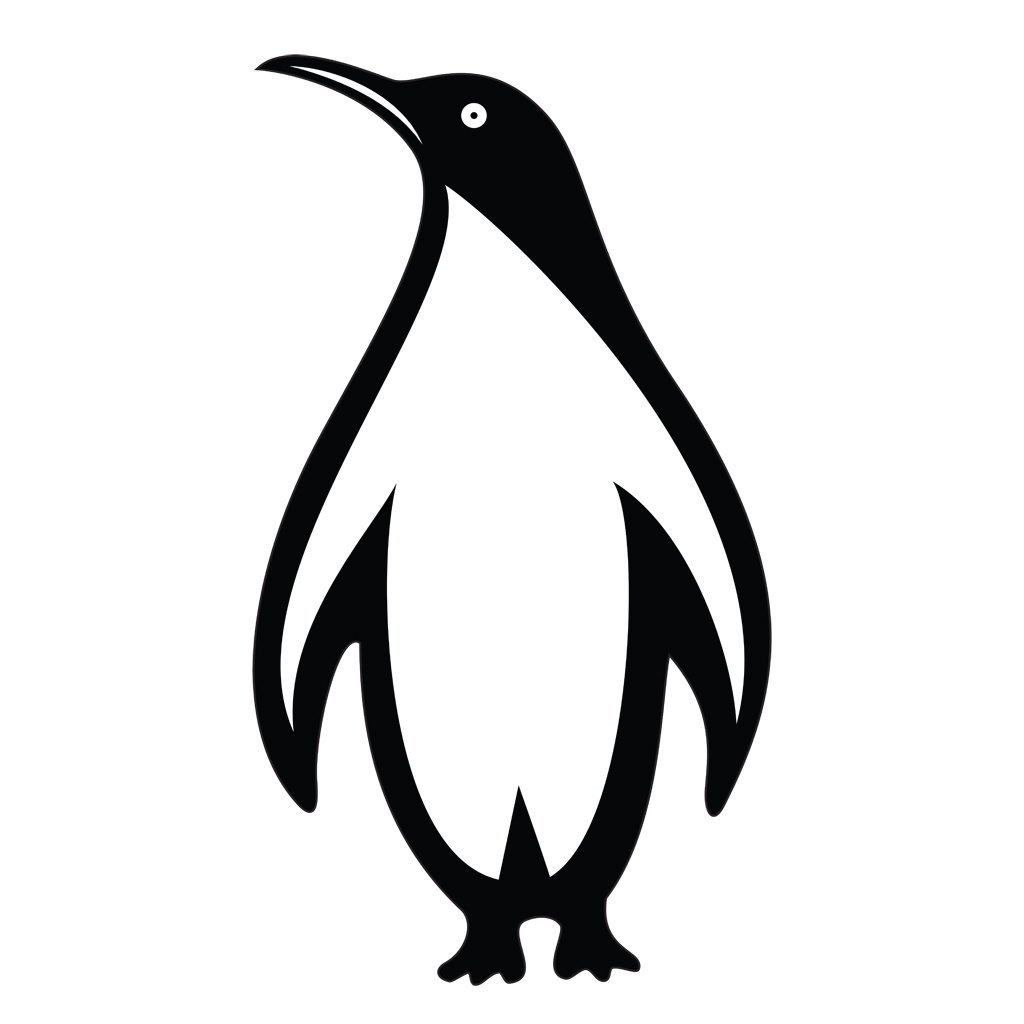 Трафарет пингвина для рисования