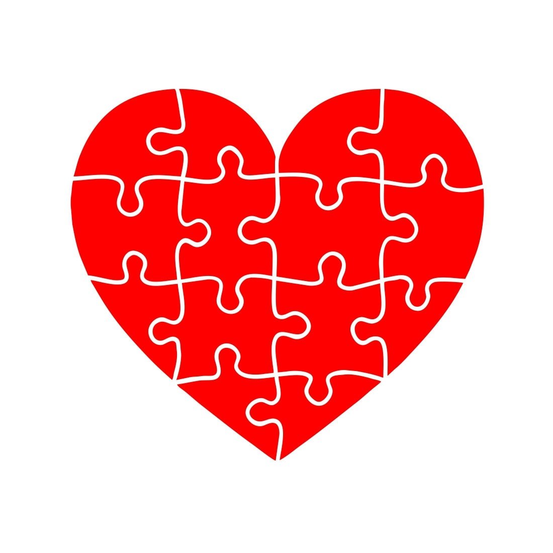 Раскраска сердце пазл