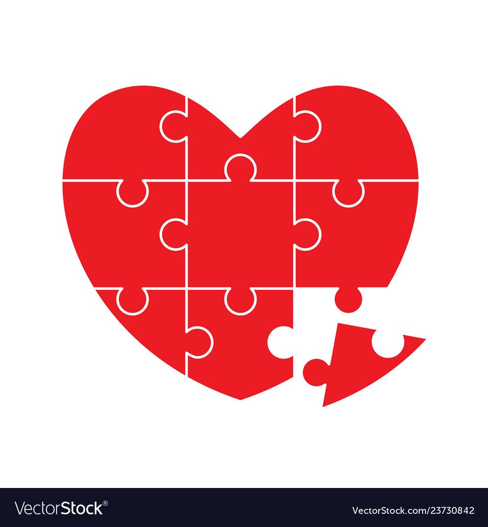 Валентинка в виде пазла