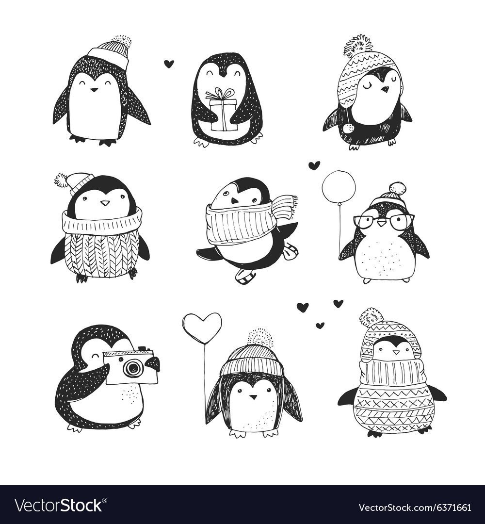 Трафарет пингвина