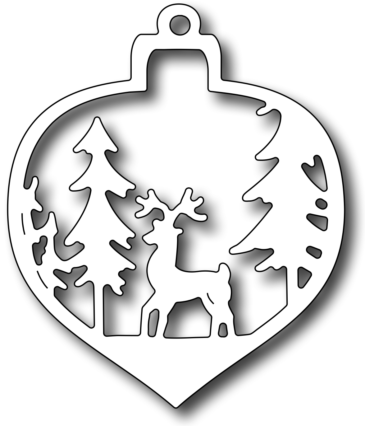 Новогодние шары трафарет