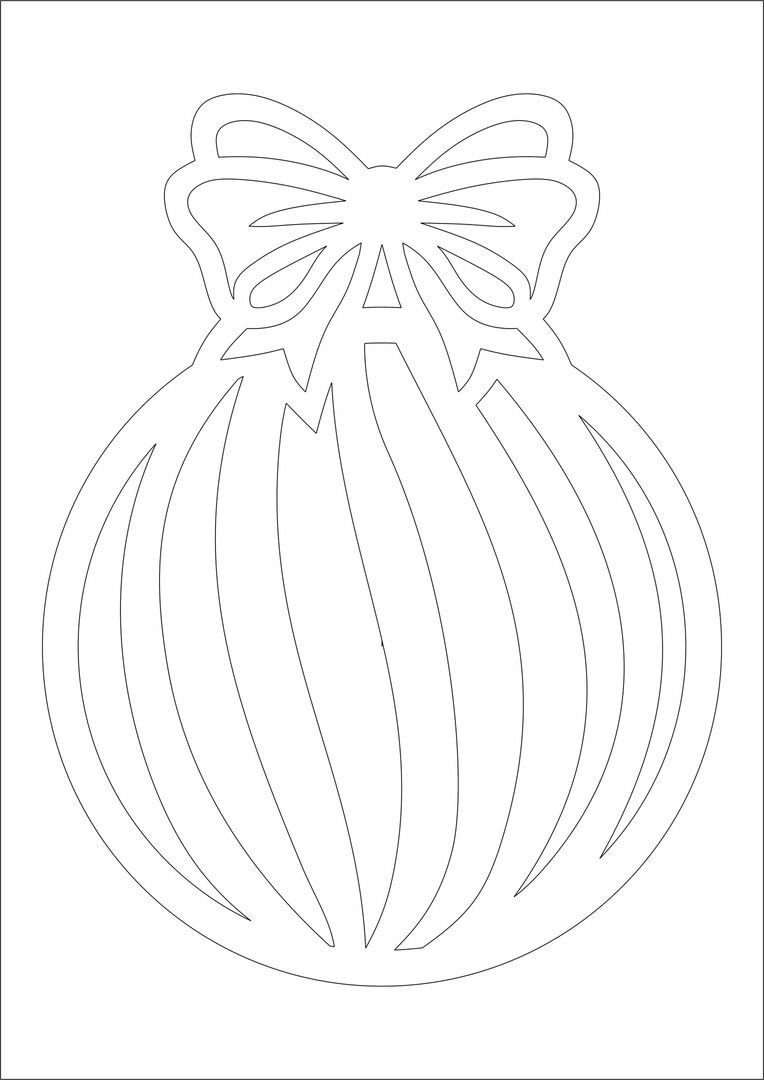 Новогодние игрушки трафареты для вырезания