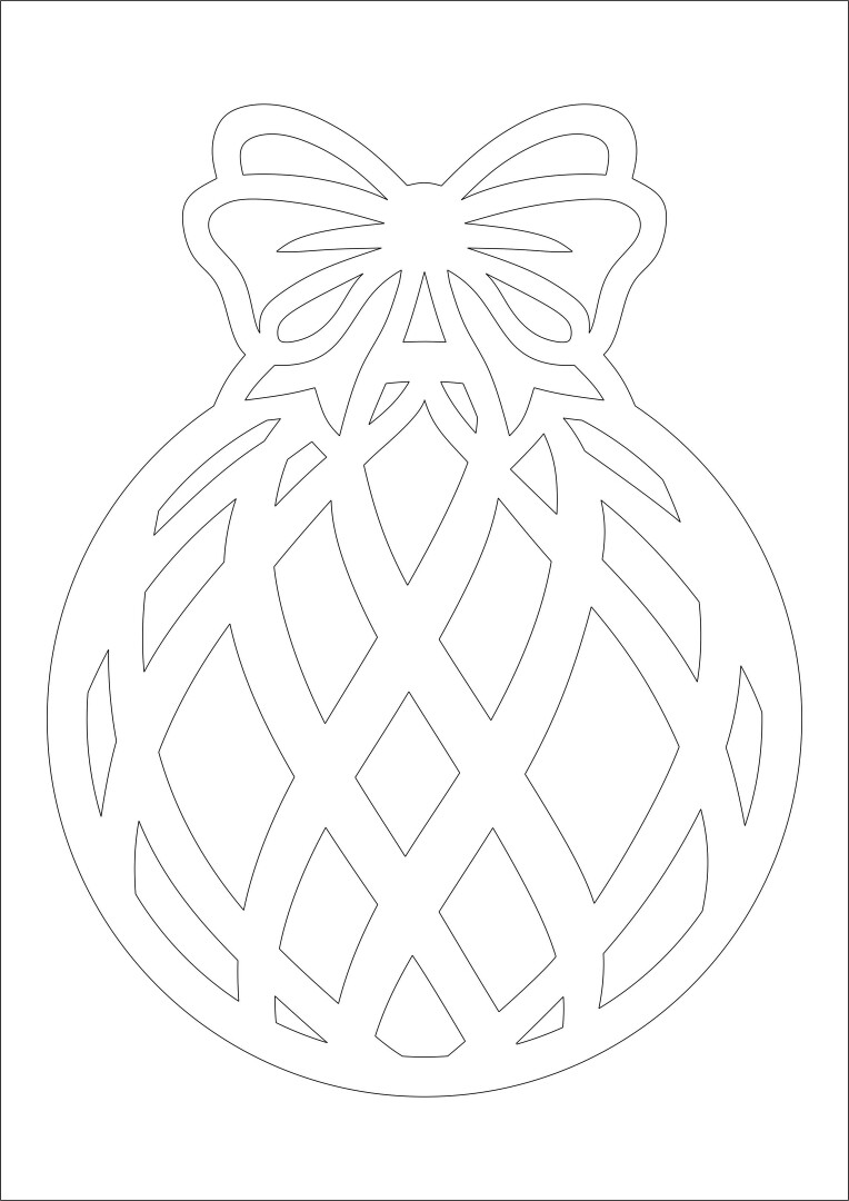 Новогодние шары трафарет