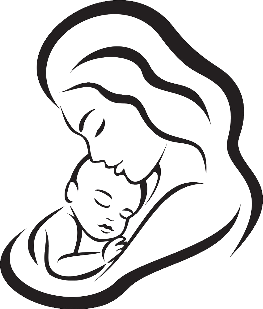 Силует мама с ребенком на руказ