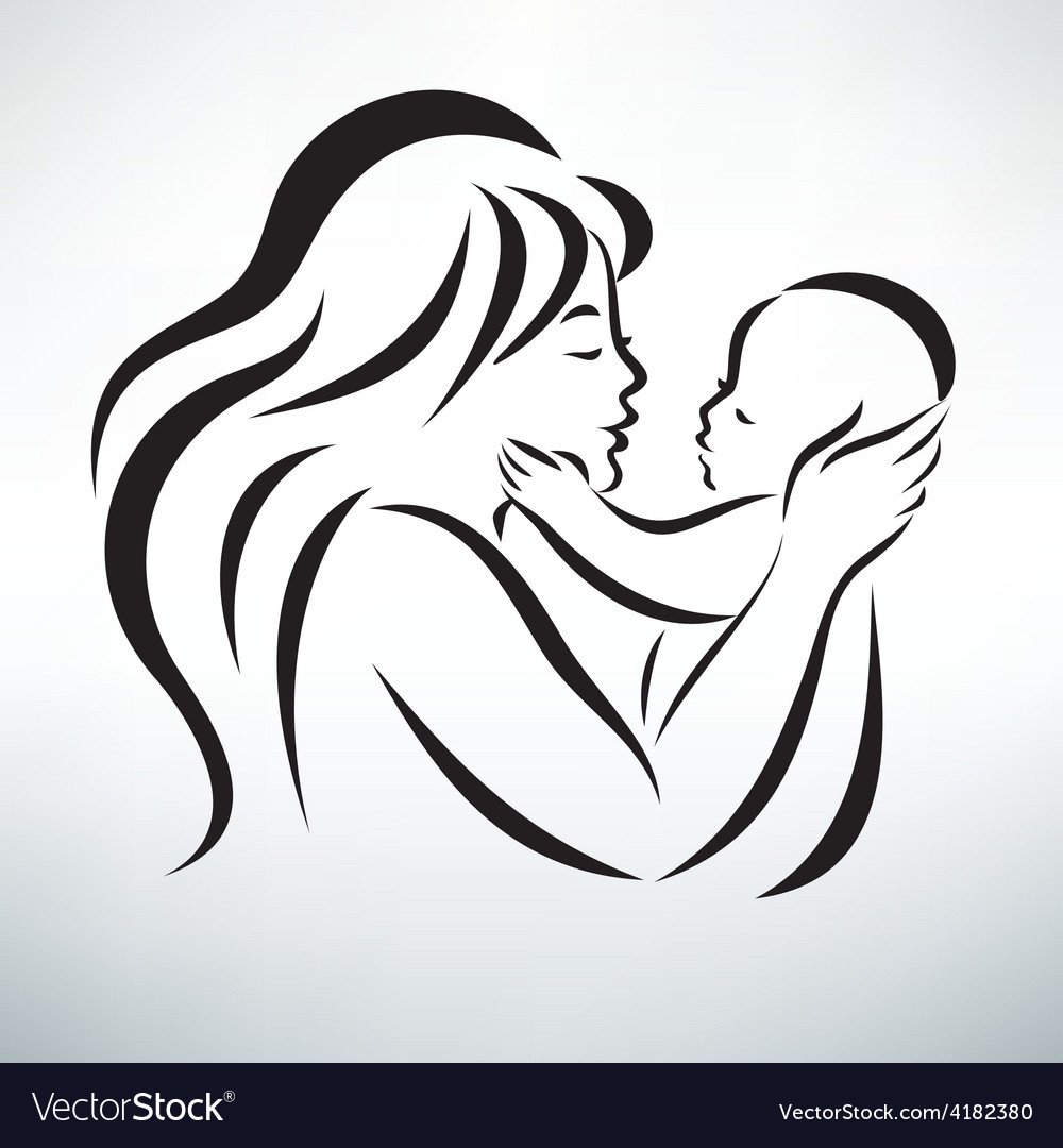 Силуэт матери с ребенком на руках