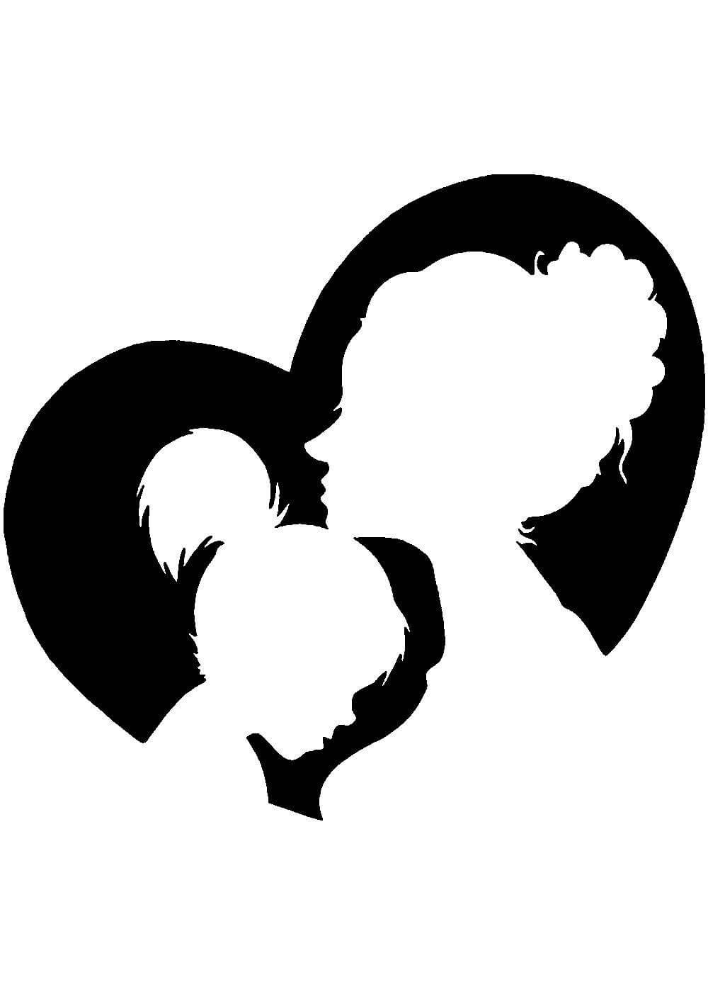 Мать и дитя силуэт