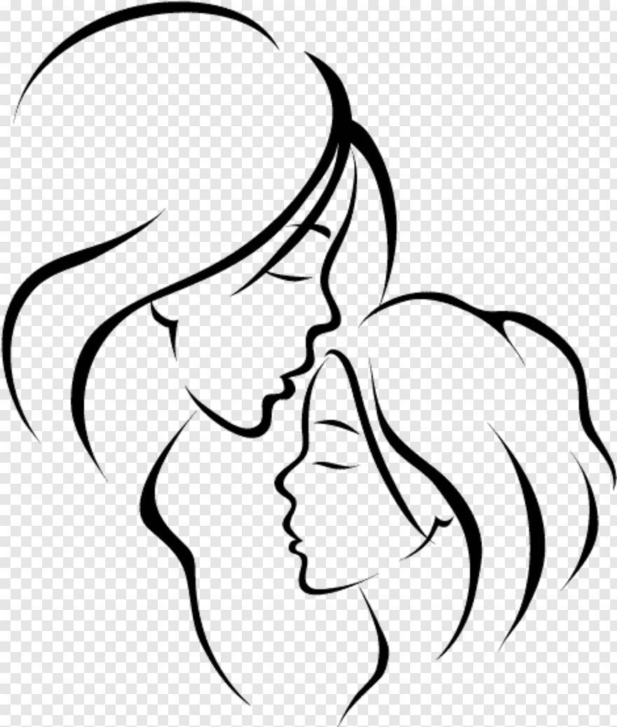 Силуэт матери и ребенка