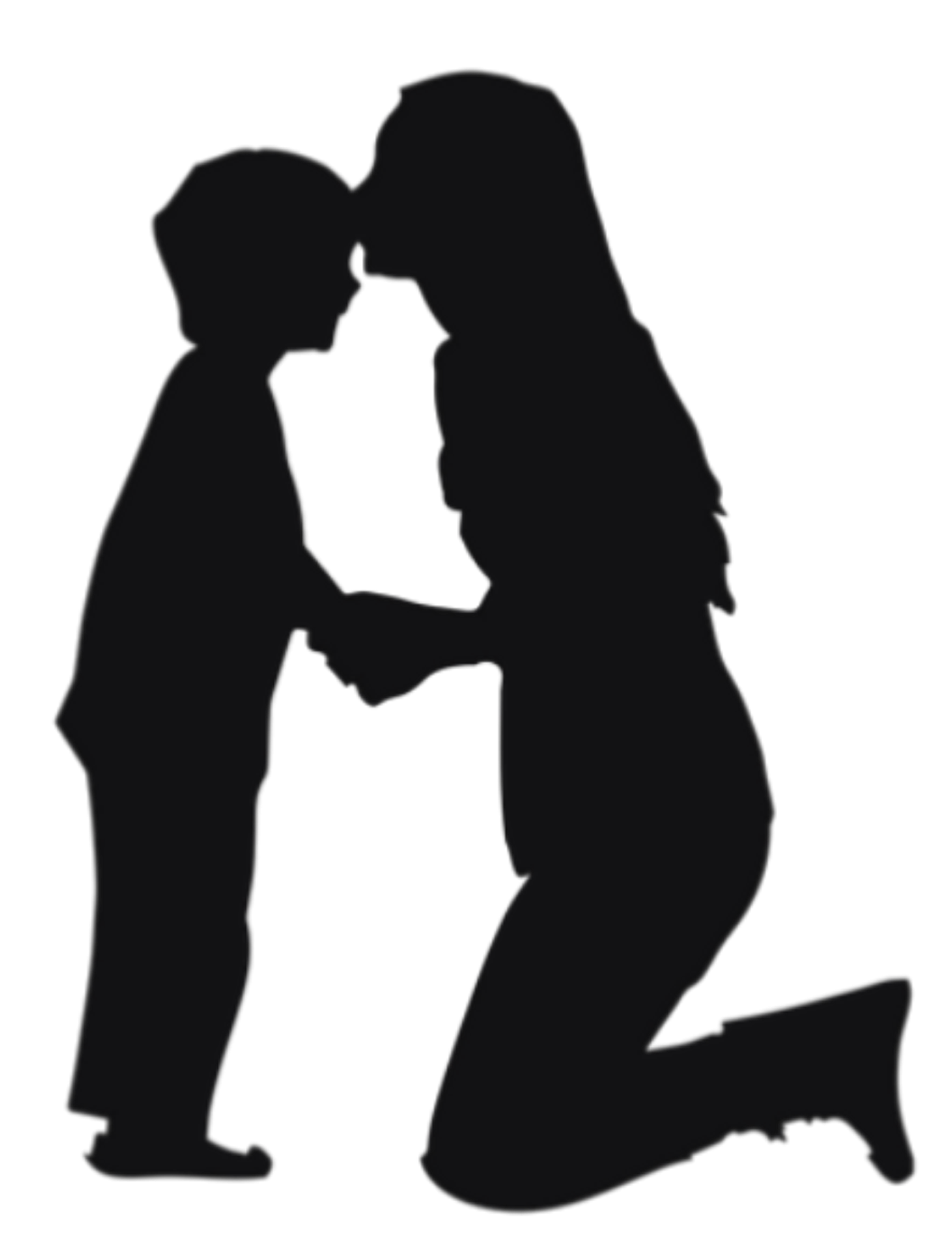 Трафарет мама с ребенком