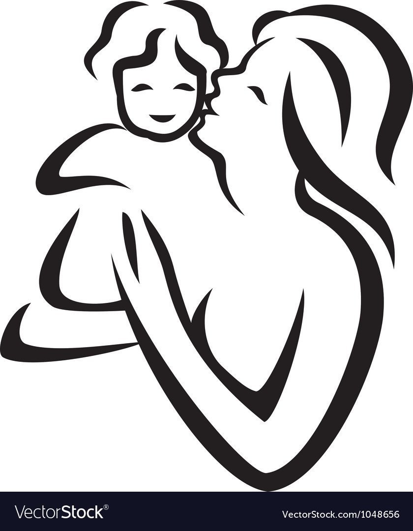 Очертания матери и ребенка