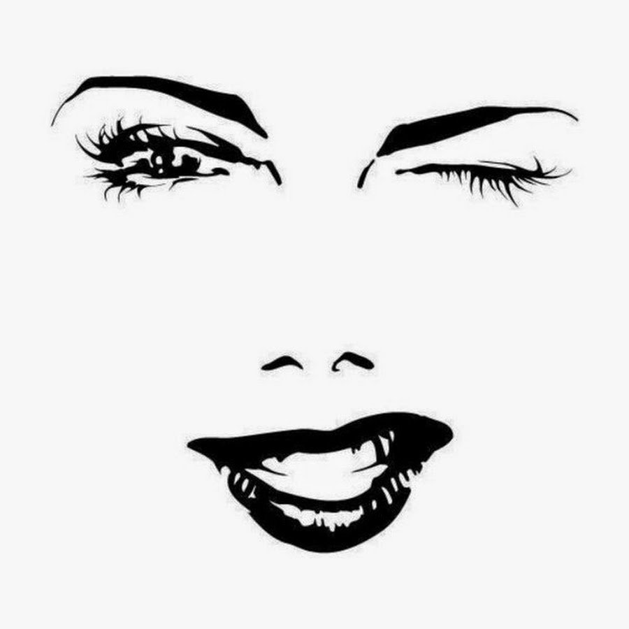 Трафарет рот с зубами