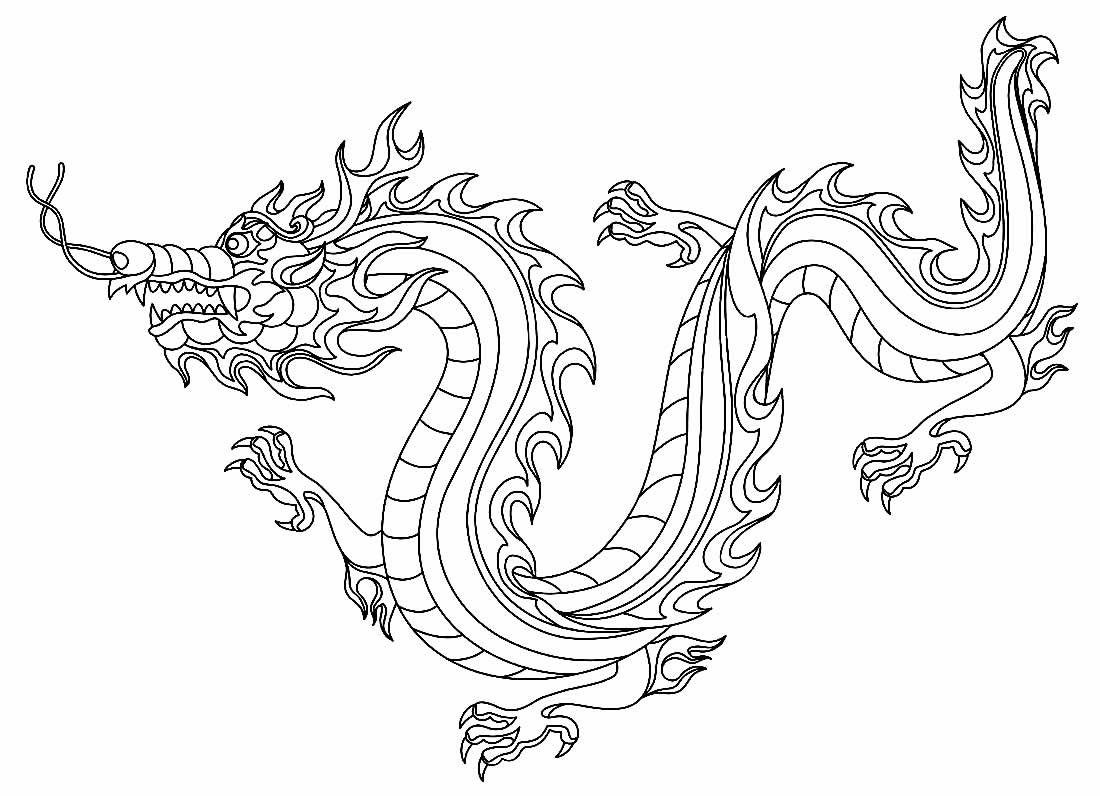 Дракон для выжигания по дереву