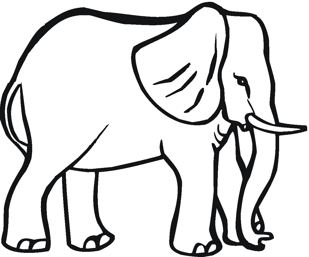 Трафарет слона для рисования