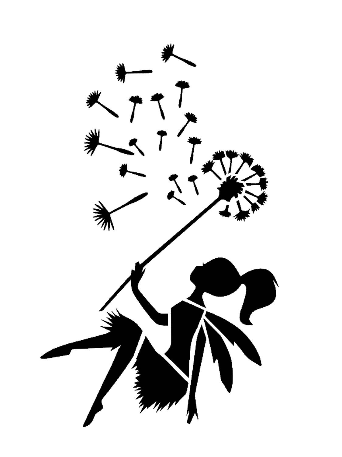 Трафарет одуванчика на окно