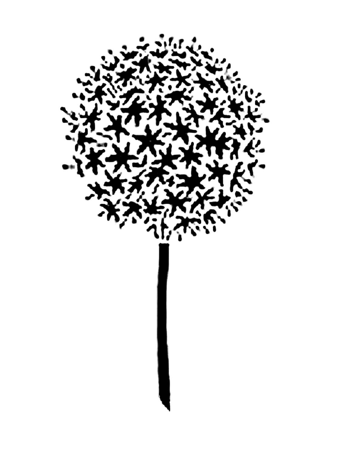 Шаблон одуванчик головаишарик