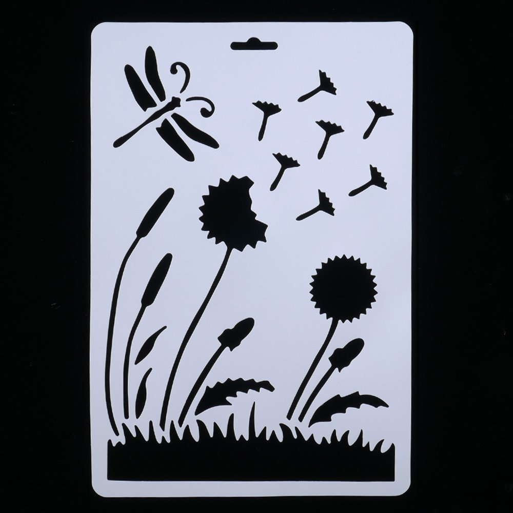 Трафарет одуванчика на стену