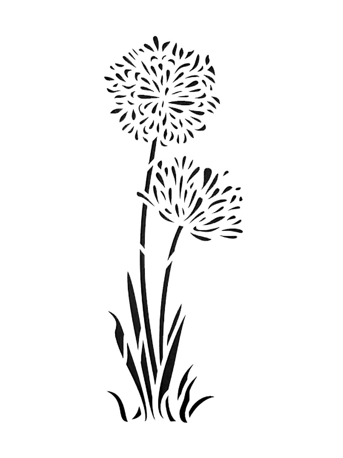 Одуванчик трафарет