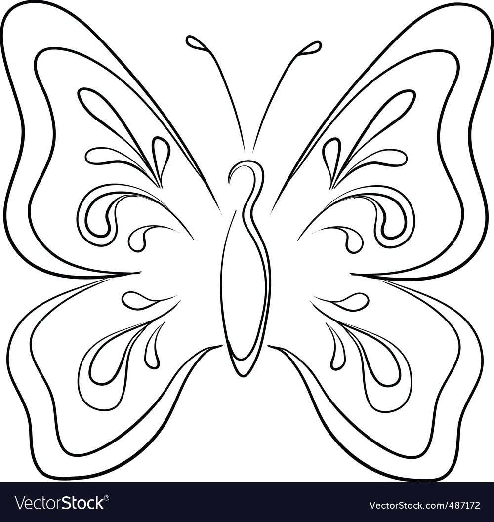 Контур бабочки для вышивания