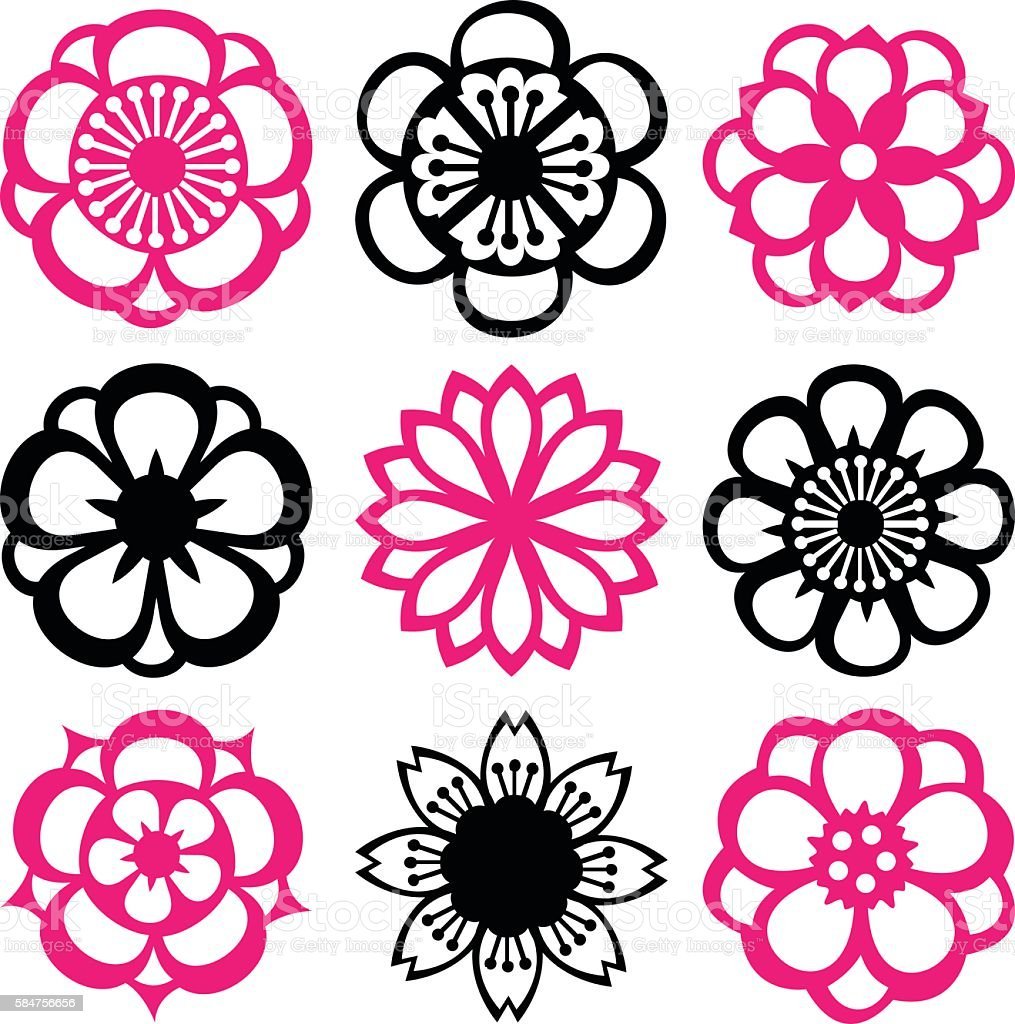 Цветы в векторе для резки