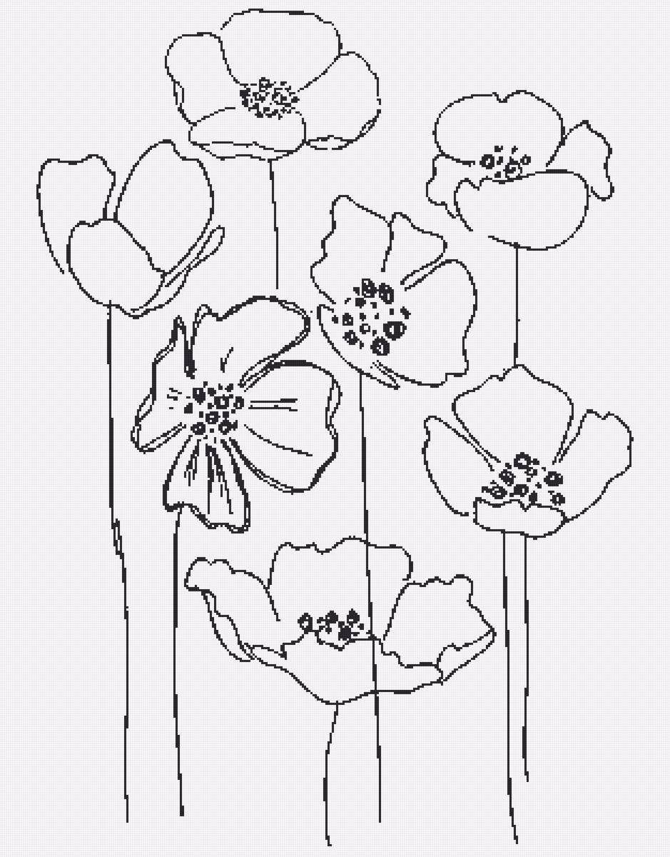 Цветы трафарет для рисования