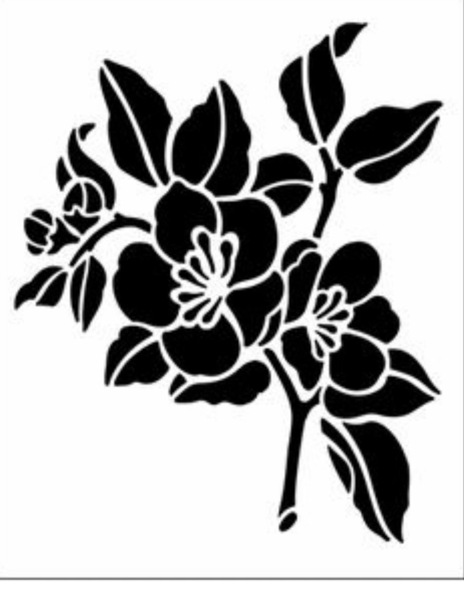 Трафарет крупные цветы