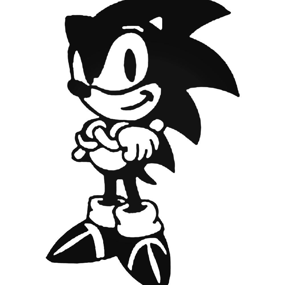 Соник черно белый