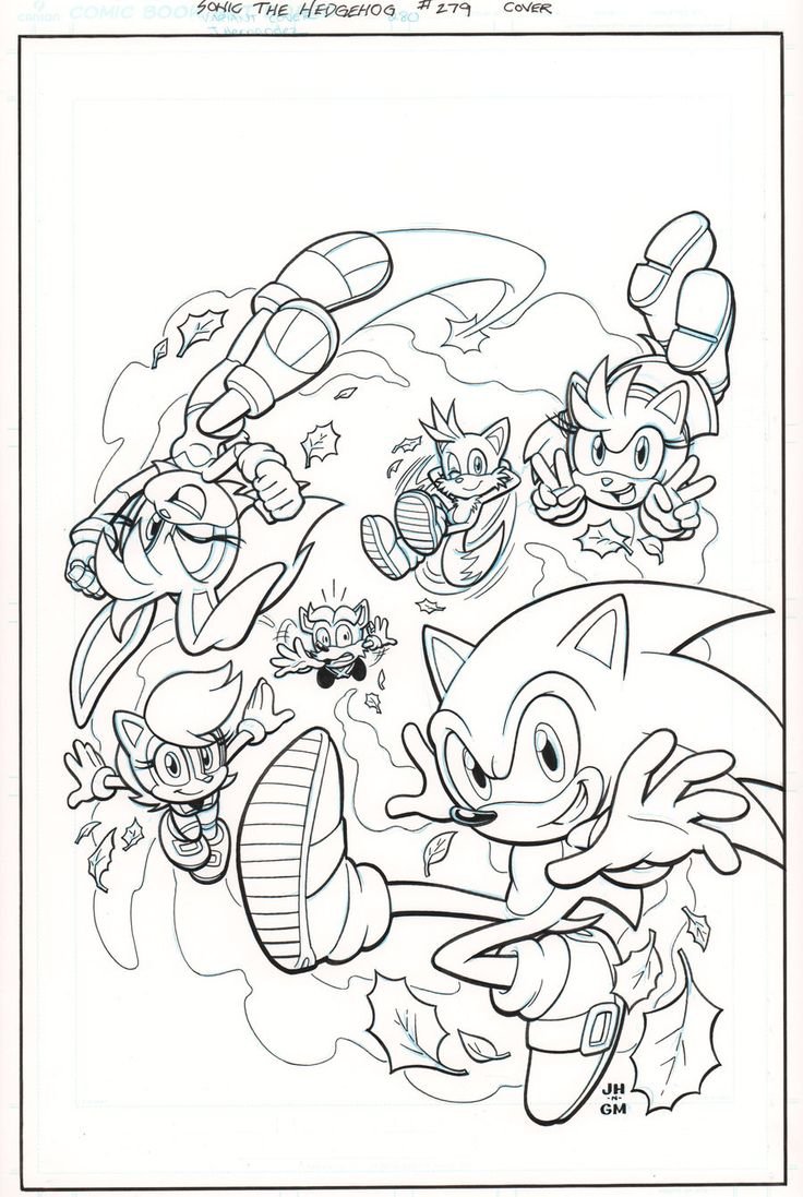 Эскиз Соника в цвете